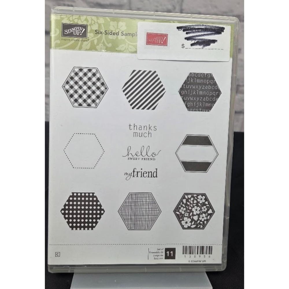 Stampin' Up! Six Sided Sampler Designs Friend Hello Set of 11 Cling Stamps